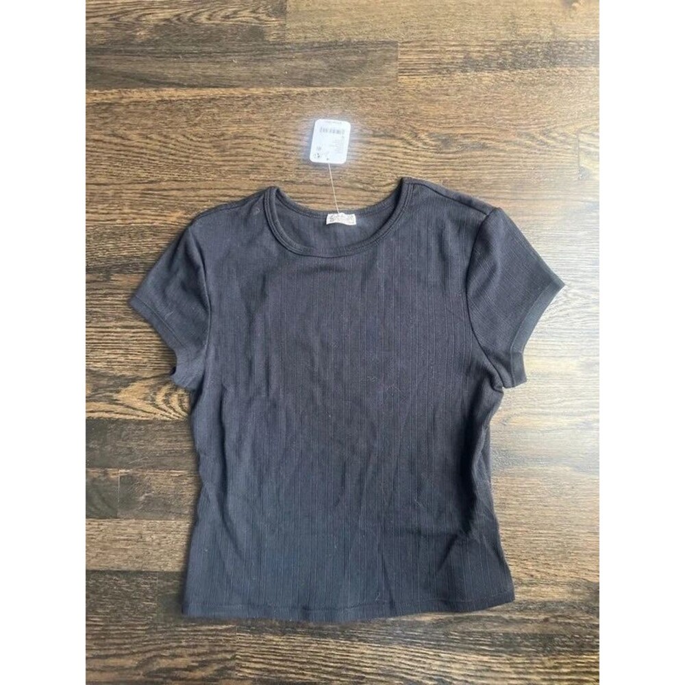 NWT Free People Wait a Minute Baby Tee new with tags -  Black | Medium